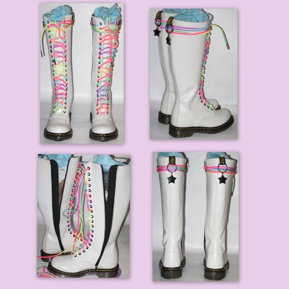 US Size 5 Doc Marten's 20Hole White Combat - Picture 4 of 5